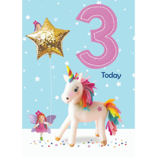 Picture of 3 TODAY BIRTHDAY CARD UNICORN